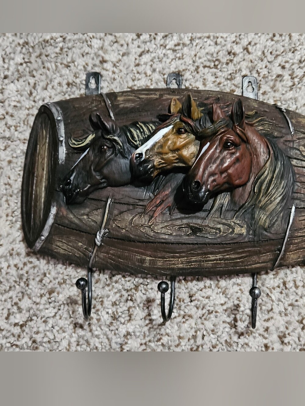 Horse Barrel Metal Wall Hooks